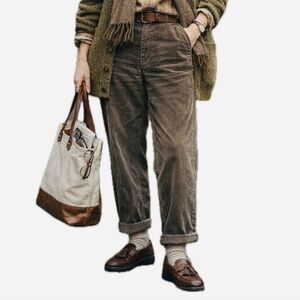 Garnet Hill Wool Blend Brown Multi Tweed Mid Rise Trouser Pants, 10